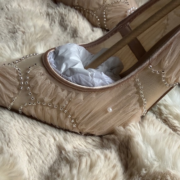Betsey Johnson Nude Embellished Heels - Picture 5 of 7